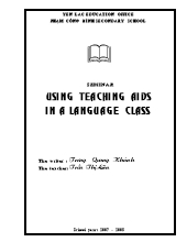 Sáng kiến kinh nghiệm Using teaching aids in a language class